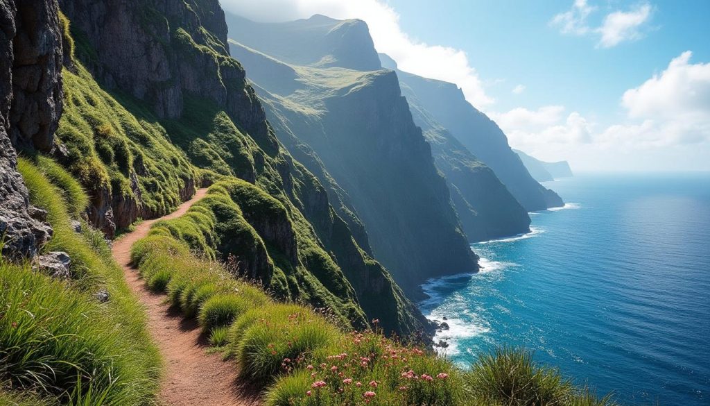découvrez la randonnée spectaculaire le long des falaises de madère, un voyage entre nature préservée et sensations fortes pour les amoureux de plein air.